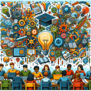 공식적인 논문에서 아이디어를 연결하려면 어떤 단어를 사용해야 합니까? – AI Quiz Theme Image