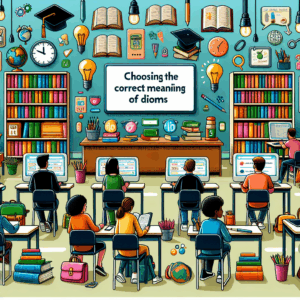 관용구의 올바른 의미 선택 퀴즈 – AI Quiz Theme Image