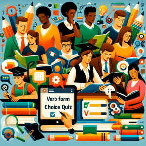 동사 형태 선택 퀴즈 – AI Quiz Theme Image